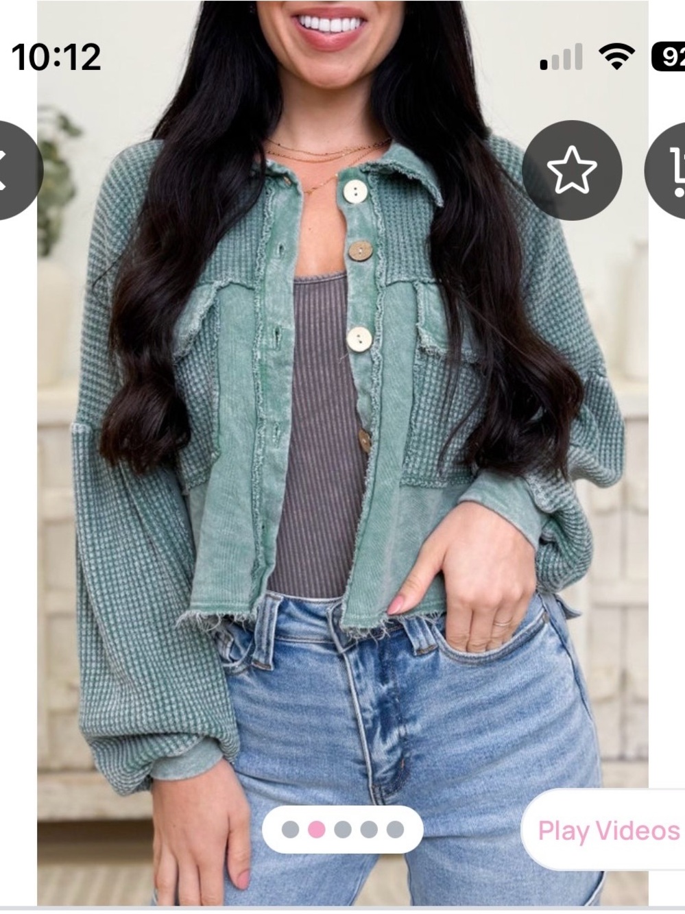 Washed Sage Green Cropped Jacket - Women's